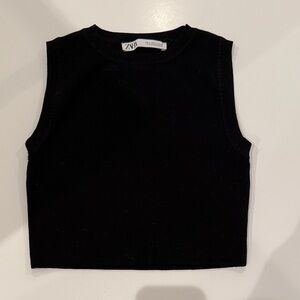 Zara Elegant Black Knit Top
